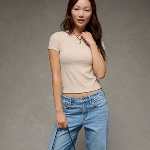 American Eagle Waffle Hey Baby Tee